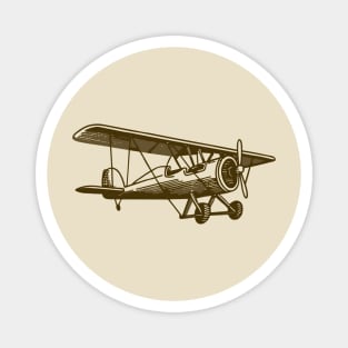 Line art of a Biplane Magnet